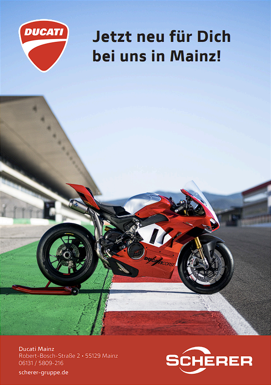 Sponsorenanzeige Ducati / Scherer